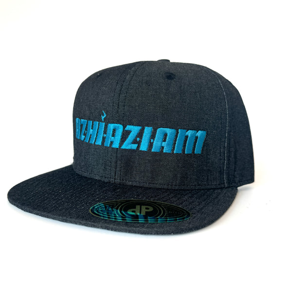 Azhiaziam Flat Bill Black Denim Snapback